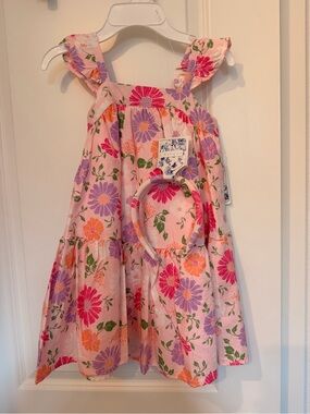 Pink Floral Sundress with Headband